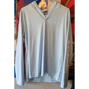 Columbia Men's PFG Terminal Tackle LIGHT BLUE LONG SLEEVE Hoodie SIZE XL 🔥